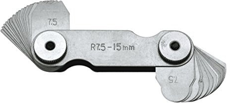 HELIOS-PREISSER 0604202 Radienschablone, Inox, 17 Blatt 1-7 mm