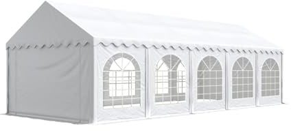 TOOLPORT Marquee Garden Tent 3x10 m Heavy Duty Partytent approx. 500g/m² PVC with GROUND FRAME white