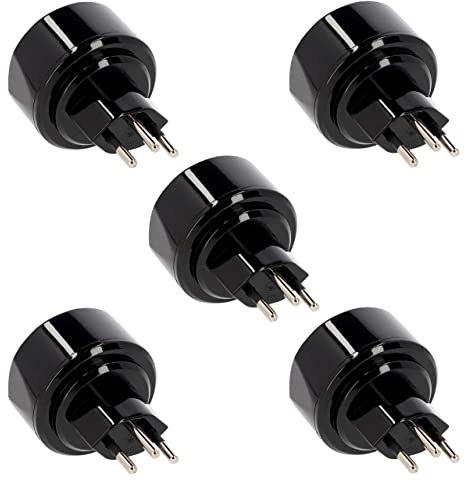 LED Universum Reisestecker von Schutzkontakt auf CH, Schweiz und Lichtenstein 5 Stück
