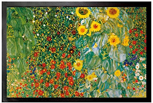 1art1 Gustav Klimt Bauerngarten Mit Sonnenblumen, 1905-06 Fußmatte Dekomatte Innenbereich | Design Türmatte 60x40 cm