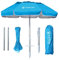 AMMSUN Parasol de plage pliable et portable de 1,8 m avec ancre de sable, inclinaison et grille d'aération UPF 50 + protection UV pour valise, parasol de plage portable compact et pliable pour