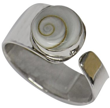Chic-Net Shivaauge Silberringe Band rund 8 mm Ringe 925er Sterling Silber Shiva Auge Eye Damen Schmuck