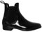 Caspar Damen Gummi Lack Stiefeletten mit klassisch schöner Form SBO014, Farbe:schwarz, Größe:EU40/UK7/US9