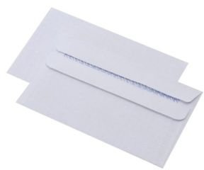 PPD 100 Dl Plain White Self Seal Envelopes 110X220mm