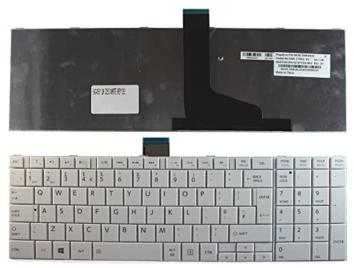 Power4Laptops UK Layout White Replacement Laptop Keyboard Compatible With Toshiba Satellite C850-1DZ