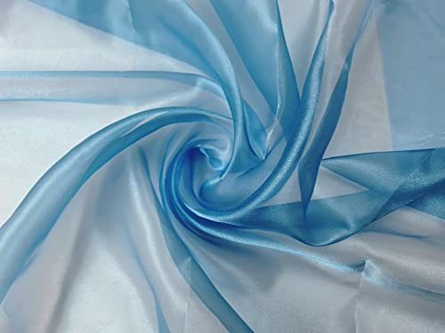 Organza Stoff Meterware am Stück - 150 cm Breite - (Türkisblau)