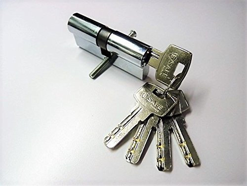 B Safe 2 Sicherheitszylinder mit Bohrschutz 60mm 30/30, 10 Sicherheitsschlüssel, Silber