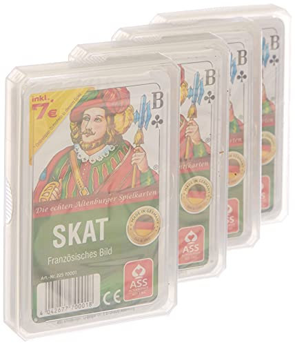 ASS Altenburger 22570001 Skat französisches Bild Spielekarten, Bunt, 59 x 91 mm, 4er Pack