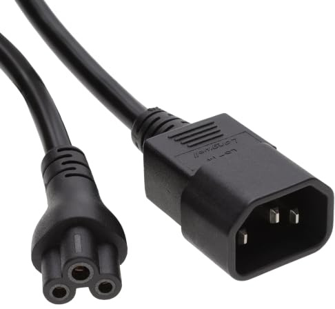 kenable IEC C14 Socket to C5 Cloverleaf Plug Converter Adapter Power Cable 0.75mm Core Black 0.5m