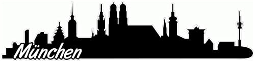 Samunshi® München Skyline Aufkleber Sticker Autoaufkleber City Gedruckt - 30x6,8cm schwarz
