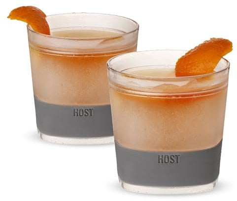 HOST 3312 9 Ounce Whiskey Freeze Cooling Cups – Plástico Clear 8.89 x 8.89 x 8.89 cm