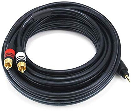Monoprice 105608 15-Feet Premium 2,5 metri stereo maschio a 2RCA maschio 22AWG cavo - nero