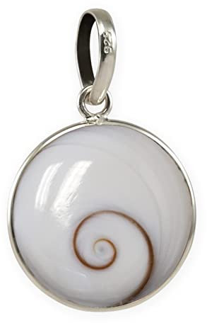 Fly Style Kettenanhänger aus 925 Silber mit Shiva Auge für Damen - Spiritueller Schmuck, Grösse:16 mm