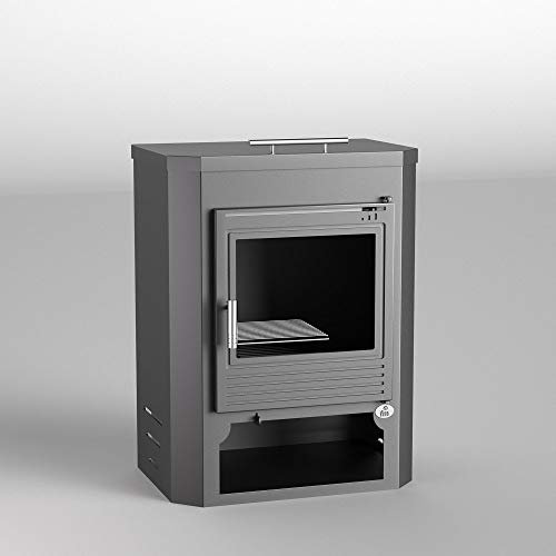 FM Poêle à Bois Acier M-102 9kW avec Porte en Fonte