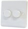 10A Light Dimmer Switch 2 Gang 2 Way - Push On Off 400W - Plastic White
