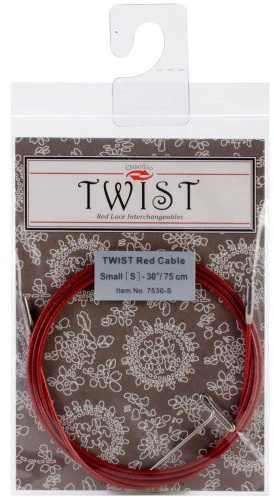 ChiaoGoo Interchangeable Twist Cables Small Knitting Needle Set, Stainless Steel, Length-30-(75cm), Length-30-(75Cm)