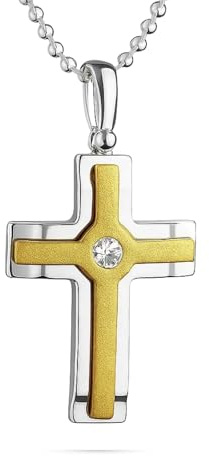 fish - Jungen, Mädchen-Silberkette Sterlingsilber 925 Kreuz Anhänger vergoldet