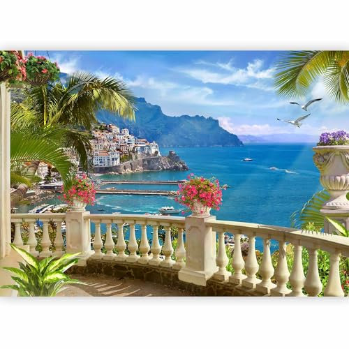 murando - Vlies Fototapete Landschaft 350x256 cm - Foto Tapete Schlafzimmer Wohnzimmer Moderne Vliestapete XXL Wandtapete Motivtapeten 3d Effekt Wand Dekoration - Meer Tropische Insel c-B-0101-a-a