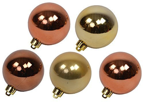 CHICCIE 30 Set Weihnachtskugeln Ø 60mm 6cm - Gold Almond Mandel Leicht Trüffel - Christbaumschmuck Kupfer Braun
