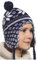 Peruanische Mütze Chullo Ch'ullu mit Bommel, Unisex, Herren/Damen, Farben zur Auswahl, dunkelblau, One size