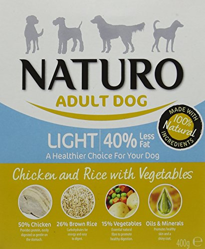 Naturo Wet Dog Food Adult Light Chicken and Rice 400 g, Pack of 10
