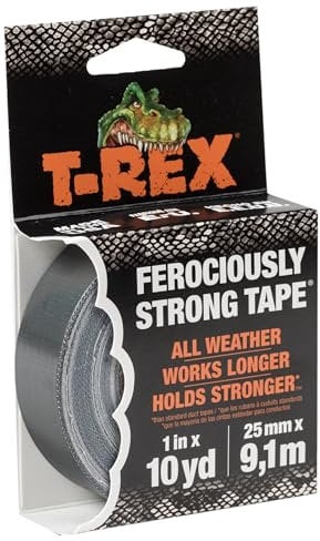 T Rex Tape Ferociously Strong Waterproof Graphite Grey Tape, 25mm x 9.14m, A High Strength Duct or Gaffer Cloth Adhesive Repair Tape, From the Makers of the Original Duck Tape