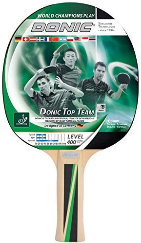 Donic-Schildkröt Tischtennisschläger Top Team 400, anatomischer Griff, 1,5 mm Schwamm, Jade - ITTF Belag, 715041