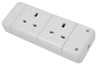 2 Gang 13A Trailing Socket, Bulk, White