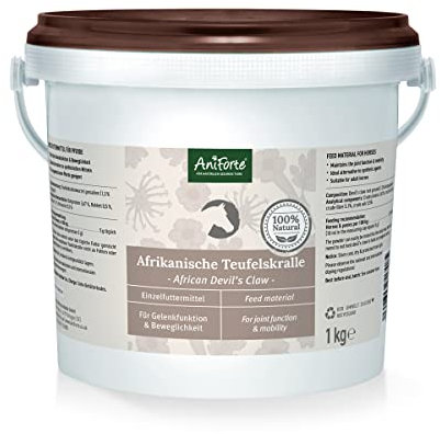 AniForte Afrikanische Teufelskralle für Pferde 1 kg – Natürliches Gelenkpulver für Pferde, Teufelskrallepulver für Gelenke, Sehnen & Bänder, für Agilität