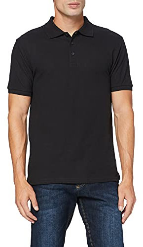 Fruit of the Loom Men's Premium Short Sleeve Polo Shirt, Black, Medium