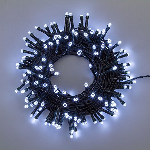Catena 6 m, 80 led bianchi, cavo verde