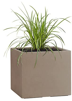 Pflanzwerk® Maceta Cube Chocolate 38x44x44cm *Resistente a Las heladas* *Protección UV* *Calidad Europeo*