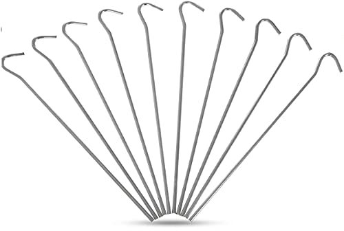 merriway BH04472 (20-Piece) Camping Ground Tent Pegs Galvanised Metal 150 x 3 mm - Pack of 20