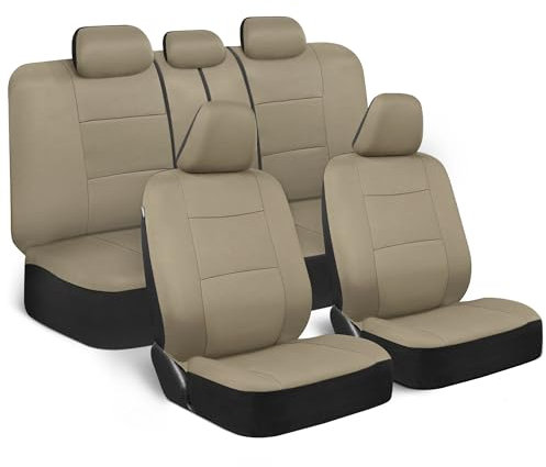 BDK os-309-ab polycloth Auto 11 Stück vorne und hinten Sitz Covers-Split Bench, Solid Beige