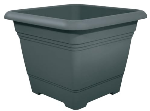geli Thermo Plastic Pflanzkübel NORA quadratisch aus Kunststoff, Farbe:anthrazit;Größe:28 x 28 cm