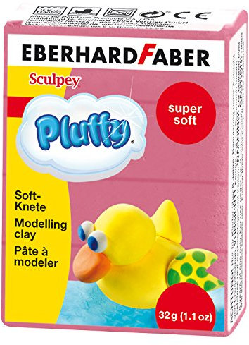 Eberhard Faber 571428 - Super Soft Knete Pluffy, 32 g, pink