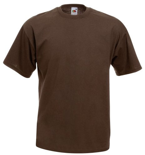 Fruit of the Loom Men's Short-Sleeved T-Shirt - Chocolate Brown - Large