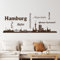 GRAZDesign Wandtattooo Skyline Hamburg Aufkleber Wohnzimmer Büro Wandaufkleber Wandsticker, Jugendzimmer, Wanddeko Wohnbereich Größe XXL, 131x50cm, 070 schwarz