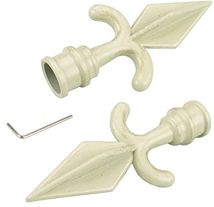 Liedeco Endstück für Gardinenstangen Amor Landhaus, ø 16 mm, 2 Stk weiß gold