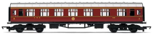 Hornby Coach Car - R4388 RailRoad LMS Composite 4183 - Era 3 Train Toy, 00 Gauge Carriage for Train Set, Rolling Stock for Adults - 1:76 Scale, Dark Green