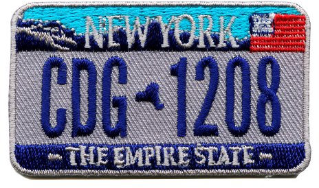hegibaer 0606 Sew-On Patch State of New York Number Plate Design