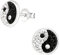 Laimons Damen-Ohrstecker Damenschmuck Kreis Ying Yang Platte schwarz weiße Zirkonia Sterling Silber 925