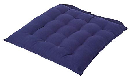 Homescapes Stuhlkissen 40x40 cm dunkelblau – Sitzkissen Outdoor/Indoor mit Baumwollbezug, Sitzpolster waschbar und Oeko-TEX-Zertifiziert für Esszimmer-, Küchen- & Gartenstühle