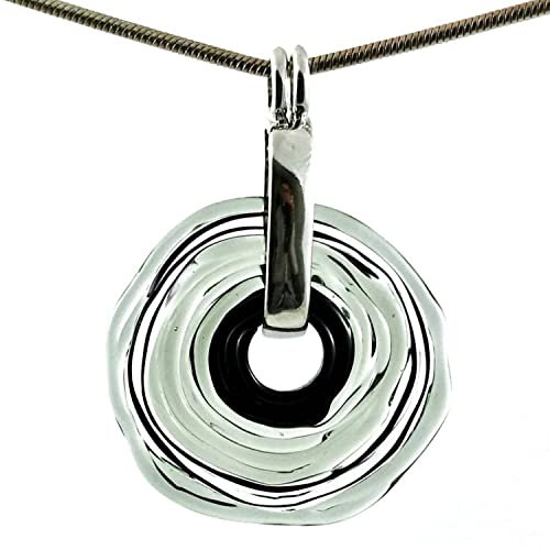 Elegante Kette mit einzigartigem Schmuckanhänger aus Murano-Glas/Glas-Wechsel-Schmuck/Unikat handmade/Personalisiertes Geschenk für Sie zum Jahrestag Geburtstag Muttertag (Grau)