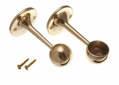 Towel Rod Rail Socket End Support Bracket 25Mm Eb With Screws Pack Of 2
