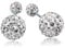 Unendlich U 925 Sterling Silber 6-10mm Doppel Österreichischer Kristallkugeln Ohrstecker Front-Back-Ohrringe für Damen/Mädchen