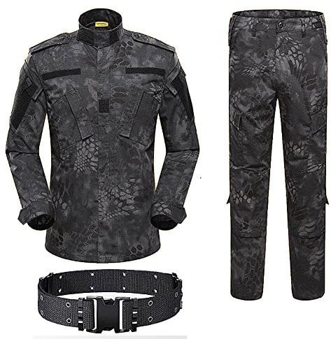 HANSTRONG GEAR Military Tactical Men's Hunting Combat Suit BDU Suit Shirt & Trousers with Belt TYP(XL)