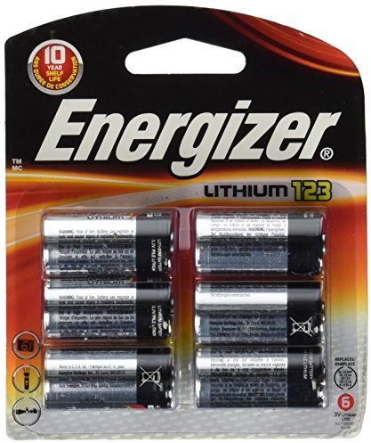 Energizer 123 - Batteria al litio per foto, confezione da 6, 3 V, durata 10 anni, per elettronica digitale