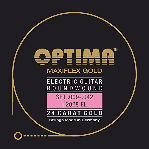 Cuerdas de guitarra eléctrica Optima Gold Strings. Juego Maxiflex 12028 EL
