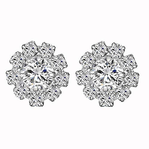 24 Stück Brautstrauß Strass Knopf Flatback Silber Kristall Perlen Strass Blume Brautstrauß für Schmuckherstellung Hochzeitsdekoration